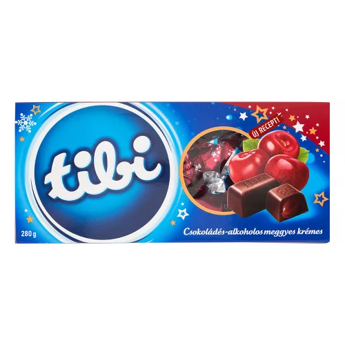 Tibi szaloncukor csokoládés-alkoholos meggyes krémmel -280g