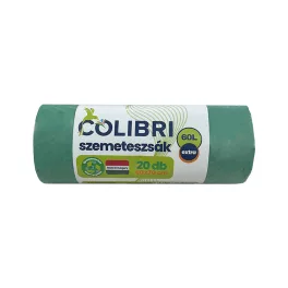 Colibri Szemeteszsák 60 Literes Zöld - 20Db