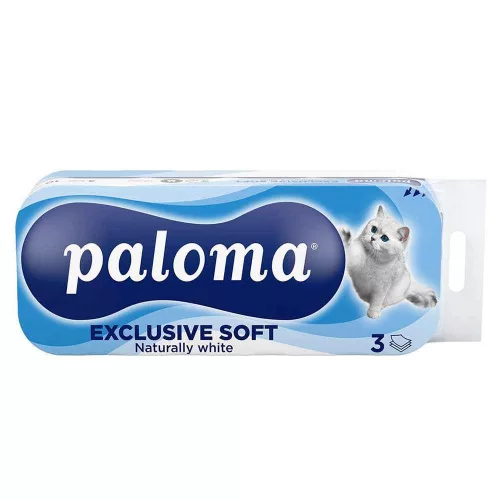 Paloma Exclusive Soft (fehér) 3 rétegű toalettpapír 10 tekercs
