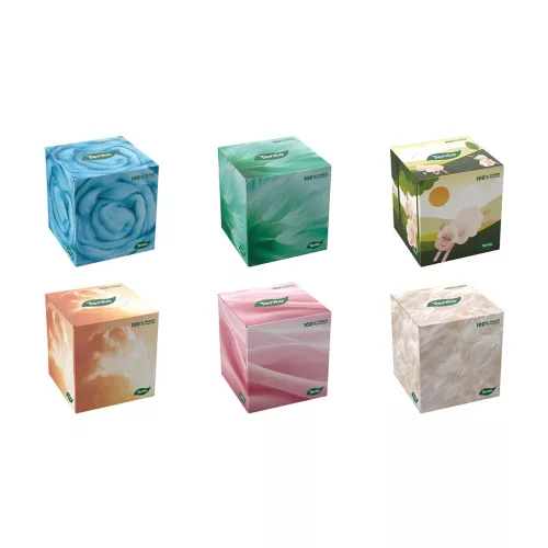 Tento Cubebox 3 rétegű papírzsebkendő többféle minta - 58db