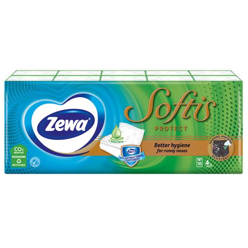 Zewa Softis Protect 4 rétegű papírzsebkendő - 10x9 db