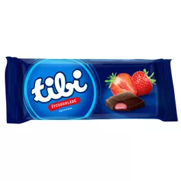 Tibi táblás étcsokoládé eper ízű krémmel - 90 g