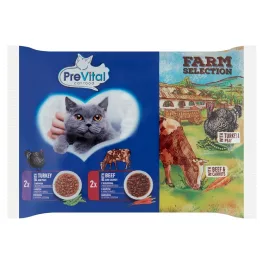   Prevital Farm Selection alutasakos macskaeledel hús-zöldség 4x85g - 340g