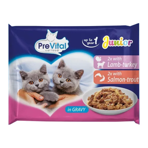 Prevital nedves macskaeledel junior 4x100 - 400g