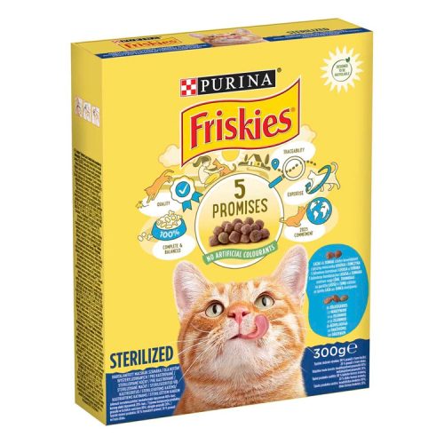 FRISKIES steril lazac zöldségekkel száraz macskaeledel 300g