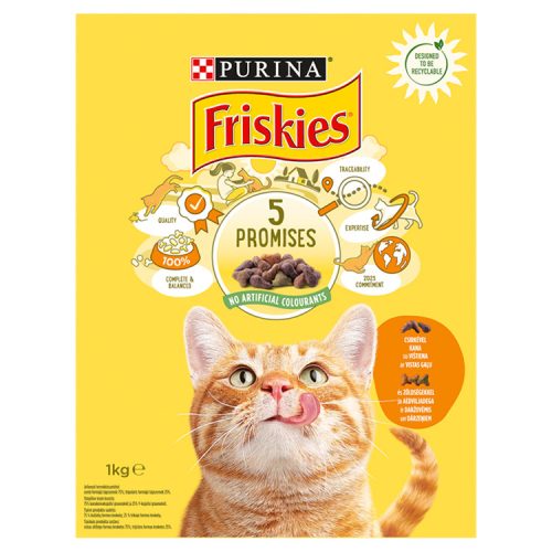 FRISKIES csirkés hozzáadott zöldségekkel száraz macska 1kg