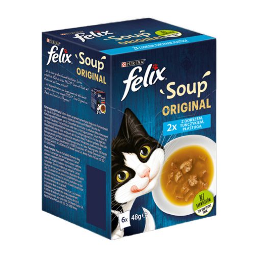 FELIX soup original halas válogatás szószban nedves macskaeledel 6x48g