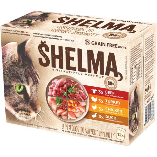 Shelma alutasakos 4 húsmix 12*85g