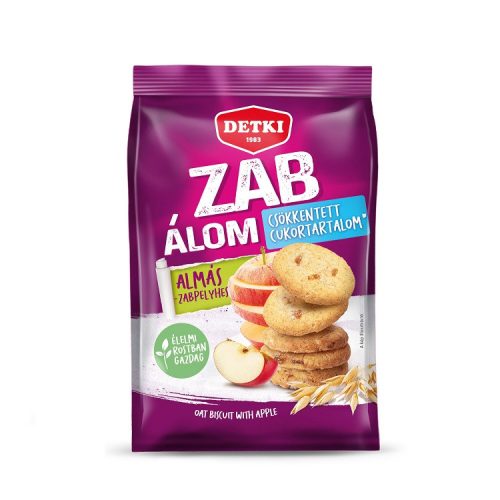 Detki Zab-álom almás, zabpelyhes csökkentett cukor tartalmú keksz - 150g