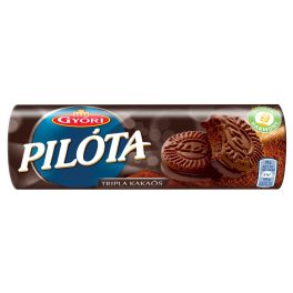   Győri Pilóta tripla kakaós krémmel töltött kakaós keksz - 180g