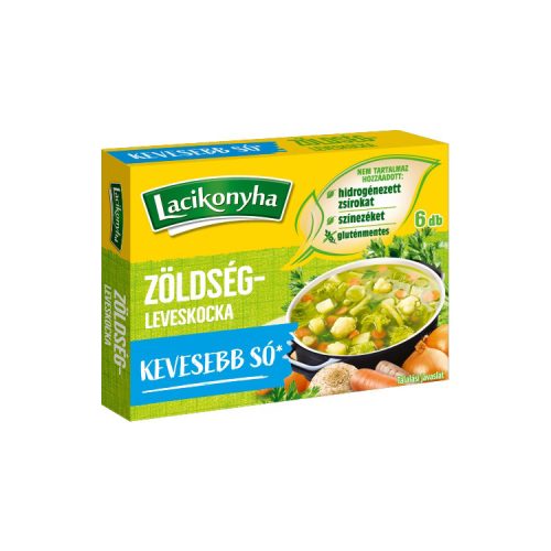 Lacikonyha zöldségleves-kocka sócsökkentett - 60g