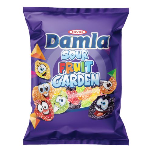 Damla savanyú, vegyes gyümölcs ízű gumicukorka cukorral megszórva - 80g