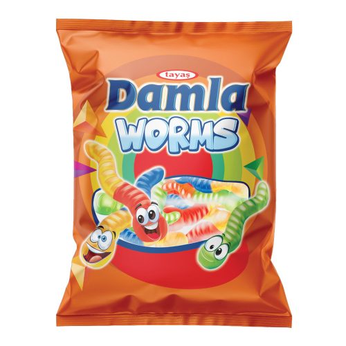 Damla kukac vegyes gyümölcs ízű gumicukorka - 80g