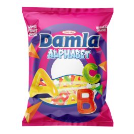 Damla ábécé vegyes gyümölcs ízű gumicukorka - 80g
