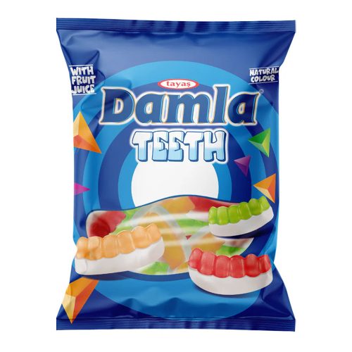 Damla gumi fogak vegyes gyümölcs ízű gumicukorka - 80g