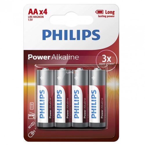 Philips Power Alkaline AA elem - 4 db
