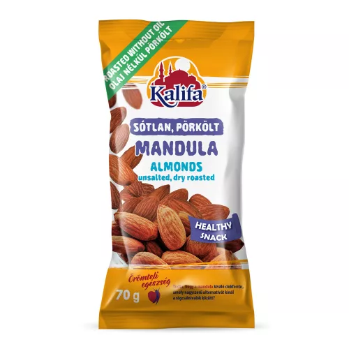 Kalifa mandula sótlan, szárazon pörkölt - 70g