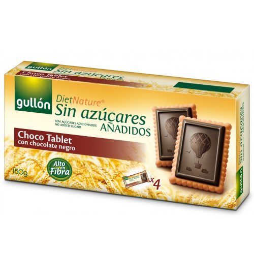 Gullon Choco Tablet étcsokoládés keksz hozzáadott cukor nélkül - 150 g