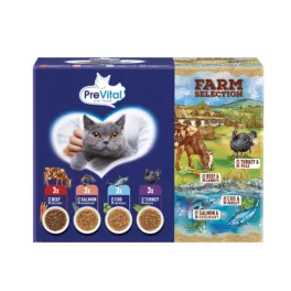   PreVital Farm Selection alutasakos macskaeledel hús-hal 12 x 85g - 1020g