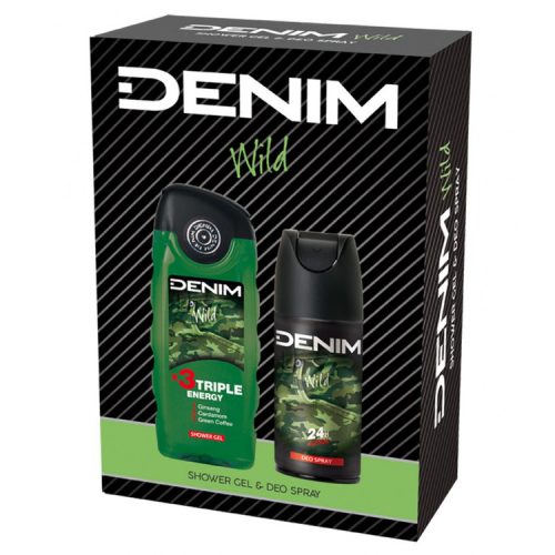 DENIM Wild ajándékcsomag (tusfürdő 250ml + deo spray 150 ml)
