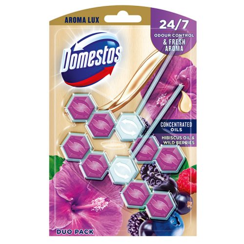 Domestos Aroma Lux wc-rúd Hibiscus Oil & Wild Berries - 2x55g