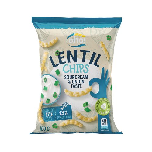 OHO Lencse chips vegan hagymás-tejfölös - 100g