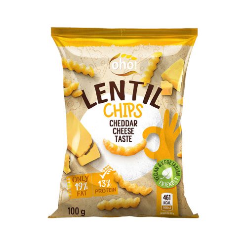 OHO Lencse chips vegan cheddar - 100g