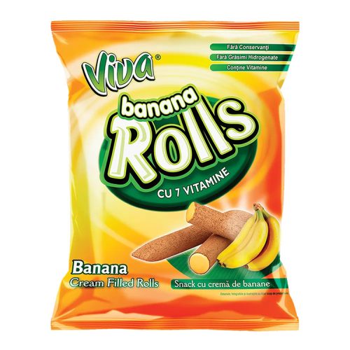 Viva Rolls banán ízű töltött gabonapálcika - 100 g