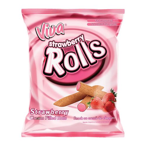 Viva Rolls epres ízű töltött gabonapálcika - 100 g