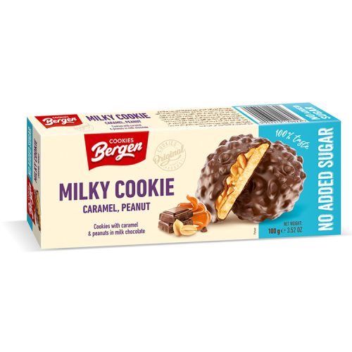 Bergen Milky Cookie tejcsokoládés karamellás mogyorós keksz - 100g