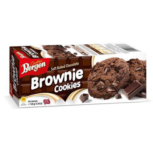 Bergen brownie ízű keksz csokoládé darabokkal - 126g