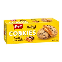   Bergen sós karamellel töltött tejcsokoládé darabos keksz - 130g