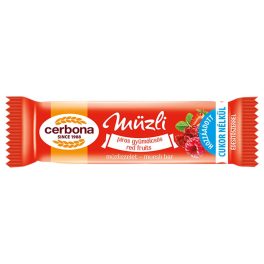   Cerbona piros gyümölcsös, hozzáadott cukor nélküli müzliszelet - 20g