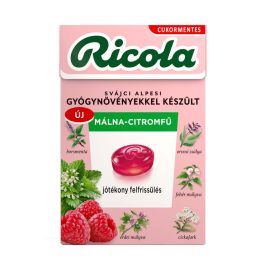   Ricola Málna-citromfű cukormentes svájci gyógynövényes cukorka- 40g