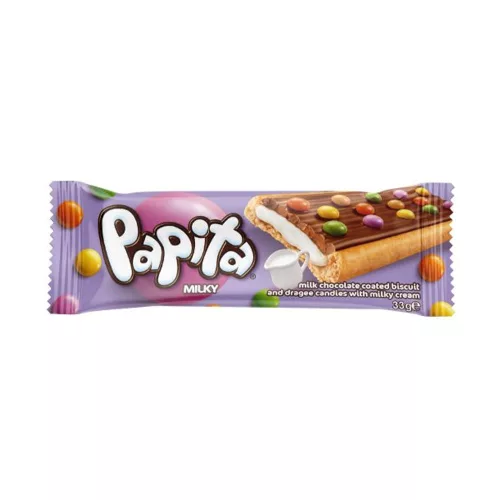 Sölen Papita tejes krémmel töltött keksz cukordrazséval - 33g