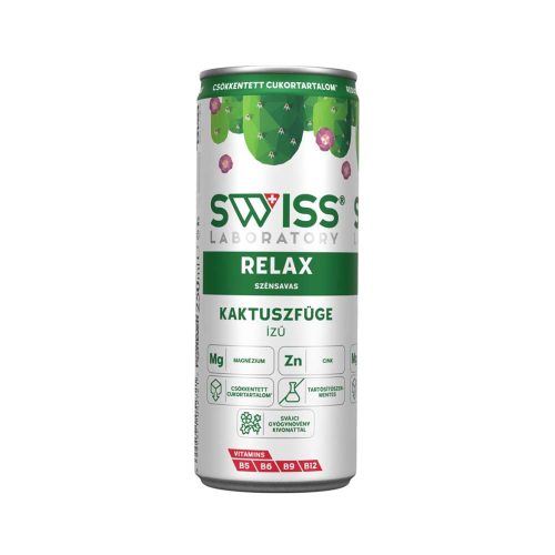 Swiss Laboratory Relax Mg+Zn kaktuszfüge ízű szénsavas ital - 250ml