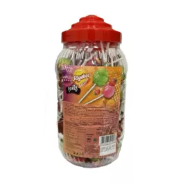  Sugabee Fruity vegyesgyümölcs ízű nyalóka rágógumival - 14g