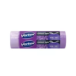   VORTEX Szemeteszsák 35 Literes, húzószáras levendula - 15db