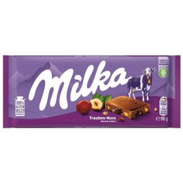   Milka alpesi tejcsokoládé mazsolával és mogyoró darabokkal  - 90g