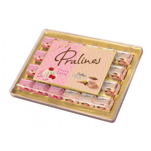 Vobro málna-kakaó és kávé-tejszín ízű praliné - 290g