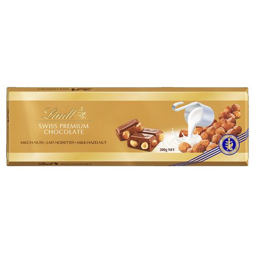 Lindt Gold Hazelnut táblás tejcsokoládé - 300 g