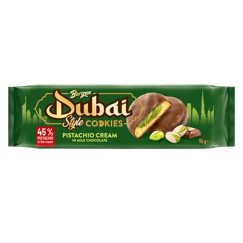 Bergen Dubai stílusú pisztácia krémes keksz - 96g