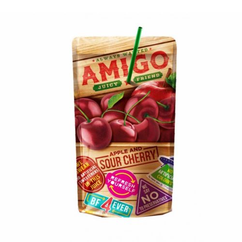 Amigó szívószálas alma-cherry - 200 ml