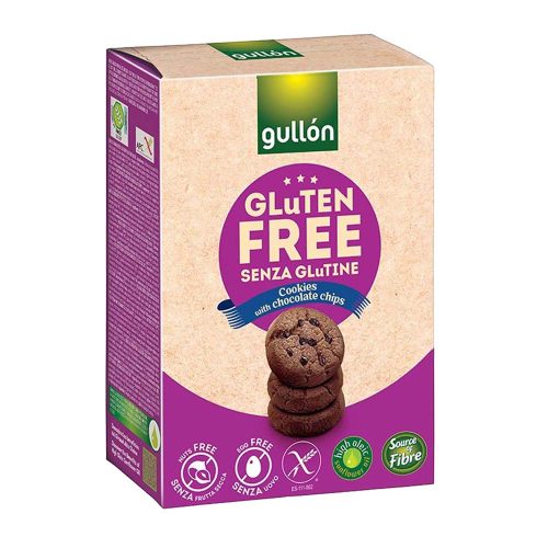 Gullón Choco chips gluténmentes keksz csokoládé darabokkal - 200g
