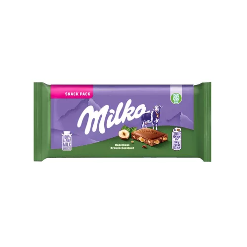 Milka alpesi tejcsokoládé törtmogyoróval - 45 g