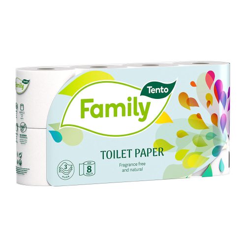 Tento DELIcate 3 rétegű toalettpapír 8 tekercs, fehér