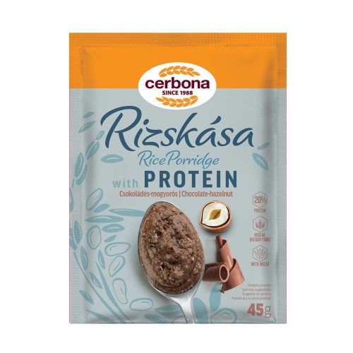 Cerbona csokoládés-mogyorós rizskása fehérjében gazdag - 45 g