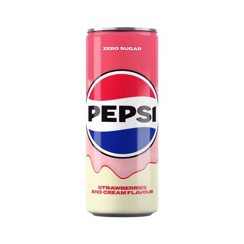 Pepsi Zero colaízű energiamentes szénsavas üdítő eper és vanília- 250 ml