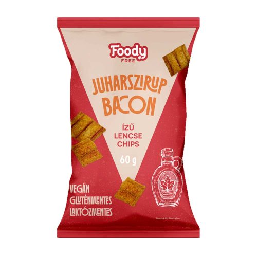 Foody Free Intense Lencsechips juharszirup- bacon ízű - 60g