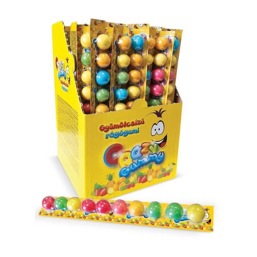 Crazy Gummy gömb gyümölcs ízű rágógumi - 30 g